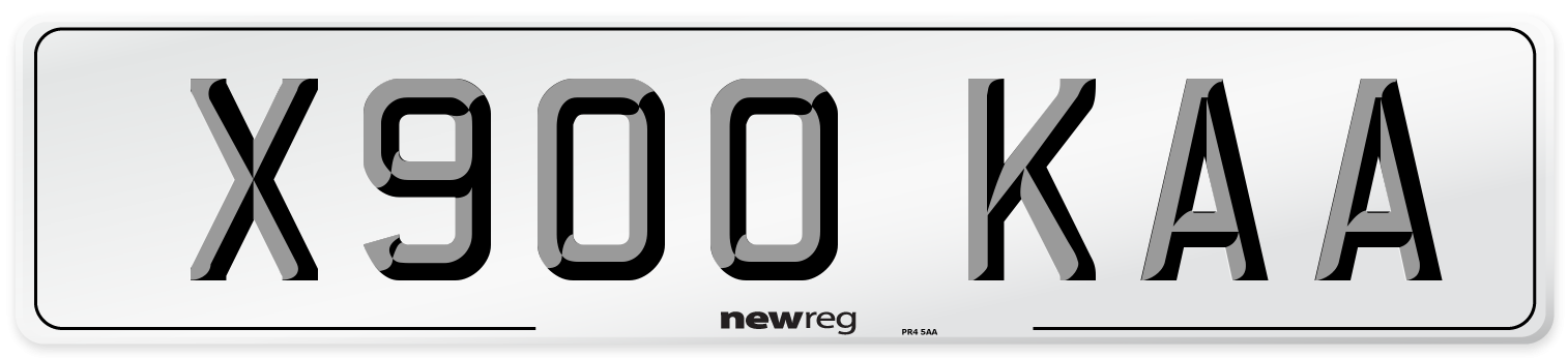 X900 KAA Number Plate from New Reg